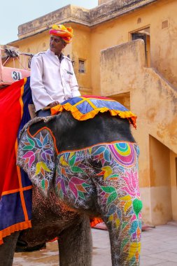 Amber, Hindistan - 13 Kasım: Kimliği belirsiz sürmek YYK dekore edilmiş