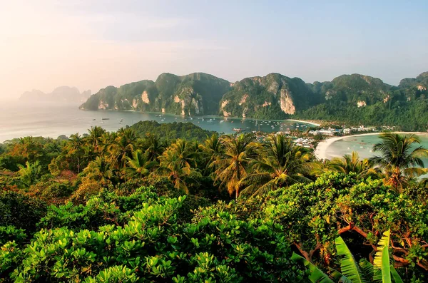 View of Phi Phi Don Island from an overlook, Krabi Province, Tha
