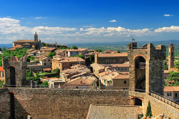 Φρούριο Και Πόλη Του Montalcino Val Orcia Τοσκάνη Ιταλία Φρούριο — Φωτογραφία Αρχείου