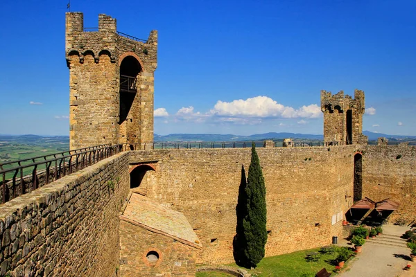 Patio Fortaleza Montalcino Val Orcia Toscana Italia Fortaleza Fue Construida — Foto de Stock