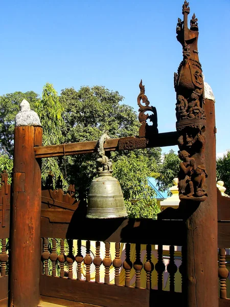 Bell Shwe Bin Kyaung Monastery Mandalay Myanmar Traditional Monastery Built — Stock Photo, Image