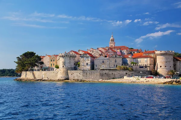 Pohled Staré Město Korčula Chorvatsko Korčula Historické Opevněné Město Chráněném — Stock fotografie