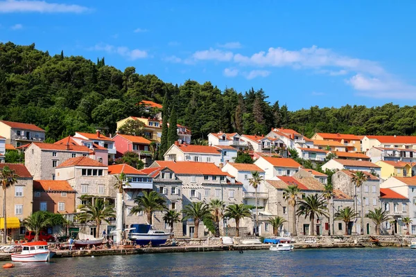 Frente Mar Ciudad Korcula Croacia Korcula Una Ciudad Fortificada Histórica — Foto de Stock