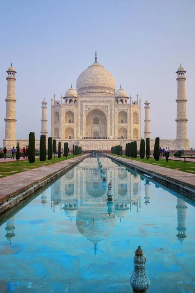 Taj Mahal Con Piscina Reflectante Agra Uttar Pradesh India Fue —  Fotos de Stock