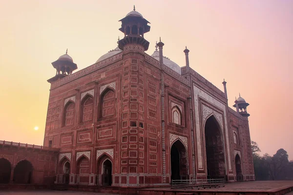 Vue Jawab Lever Soleil Dans Complexe Taj Mahal Agra Uttar — Photo