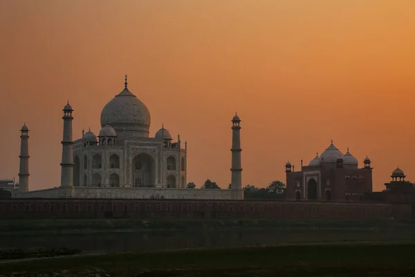 Taj Mahal Στο Ηλιοβασίλεμα Στην Agra Uttar Pradesh Ινδία Ταζ — Φωτογραφία Αρχείου