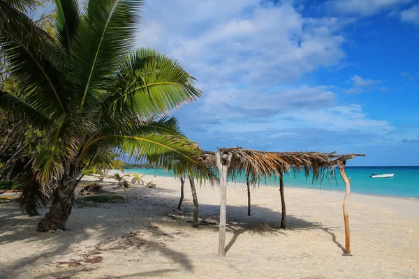 Halmhydda Vid Stranden Fayaoue Kusten Ouvea Lagun Mouli Och Ouvea — Stockfoto