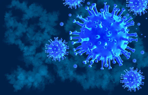 ウイルスの3Dレンダリング 概念図 — ストック写真