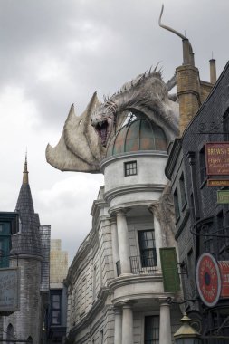 Dragon büyücü dünya Harry Potter Diagon Sokağı, çatı katındaki ben