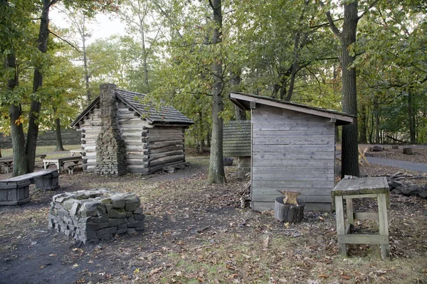 Ein Rekonstruiertes Lager Des Revolutionären Krieges Fort Lee Historic Park — Stockfoto