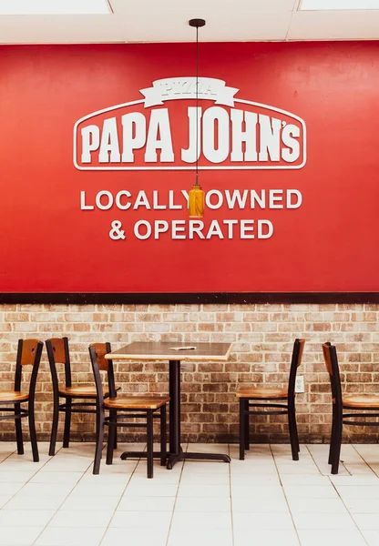 Miami Usa September 2019 Interior Papa John Pizza American Restaurant — Stockfoto