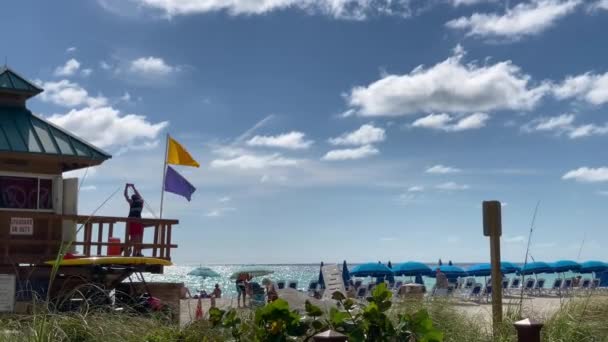 Майами Штат Флорида Сша Марта 2020 Года Пустой Пляж Солнечных — стоковое видео