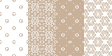 Geometrik kar taneleri ile kusursuz desenler demeti