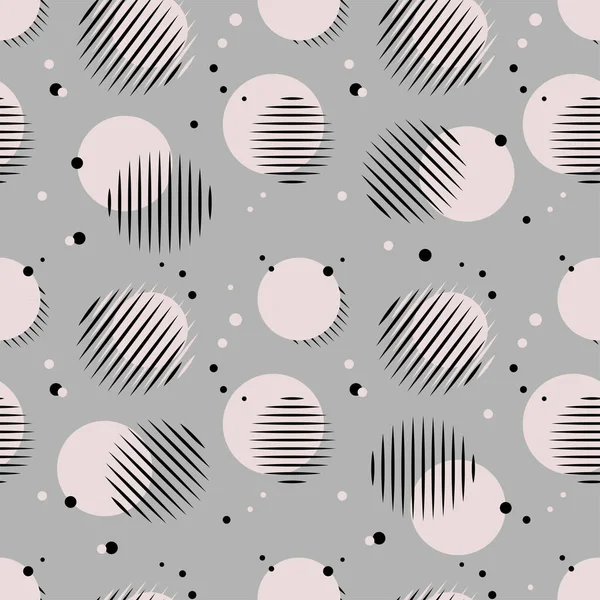 Geometrik retro biçiminde daireler ve darbelerle kusursuz desen
