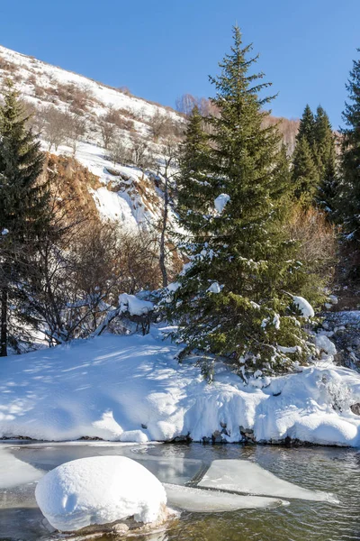 Mountain river in the snow — Stock Photo, Image