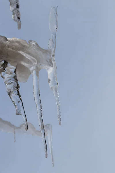 Icicles on sky background — Stock Photo, Image