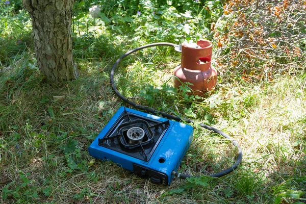 Gasspis Med Gascylinder Picknick — Stockfoto