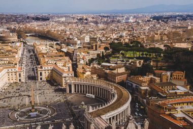 aerial view of ancient buildings of Vatican, Italy clipart