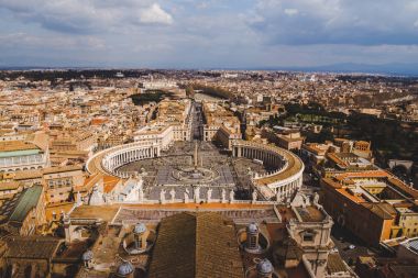 aerial view of famous St. Peter's square, Vatican, Italy clipart