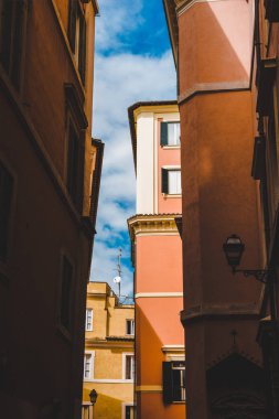 narrow street and buildings in Rome, Italy clipart
