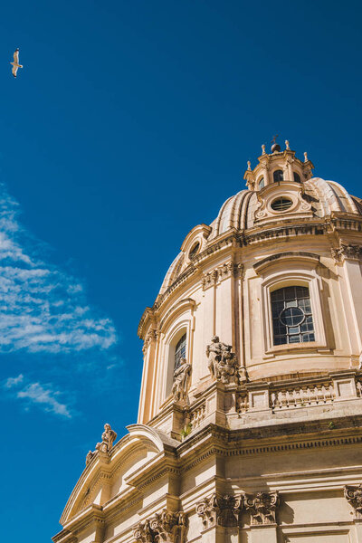 bottom view of Santa Maria di Loreto church at Rome, Italy