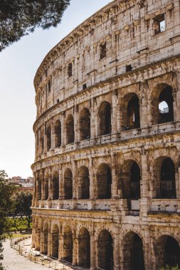 historical ancient Colosseum ruins in Rome, Italy clipart