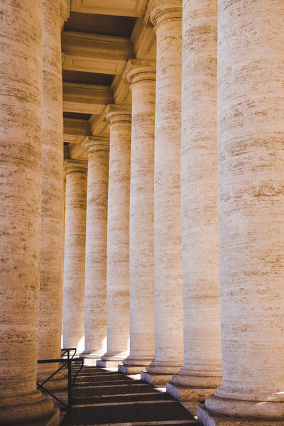 beautiful old columns in Vatican, Italy