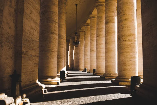 beautiful columns with shadow in Vatican, Italy