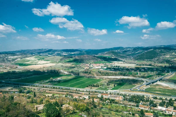 Hills and buildings — Stock Photo