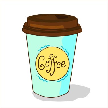 Bir fincan kahve. Duvar etiketi