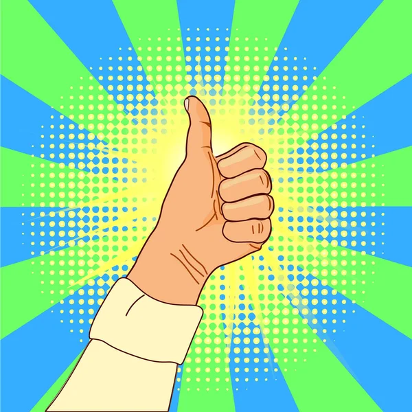 Χέρι Τον Αντίχειρα Επάνω Όπως Θετική Ανάδραση — Διανυσματικό Αρχείο