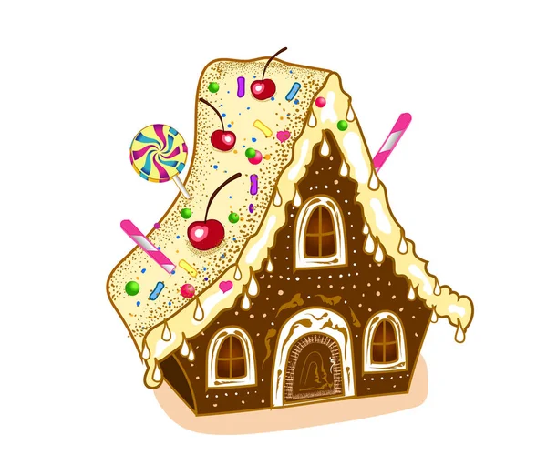 Gingerbread House Christmas House — Stock Vector