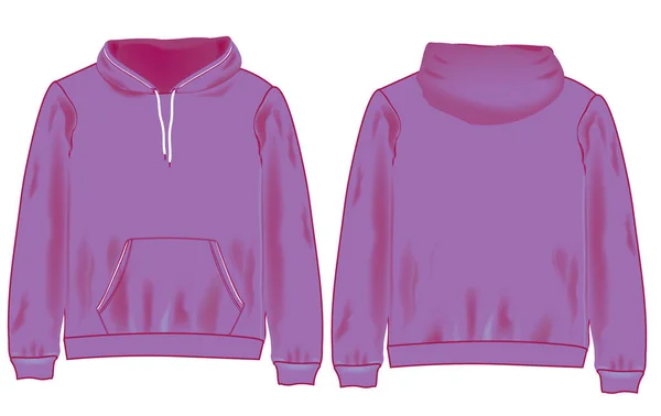 Hoodie Roxo Isolado Fundo Branco — Vetor de Stock