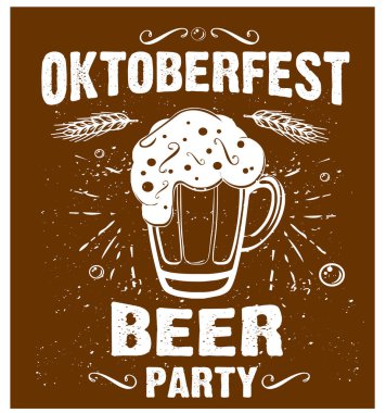 Biralı bardak, oktoberfest harfleri. 