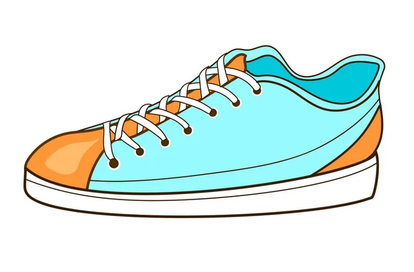 Klassieke Sneaker Geïsoleerd Witte Achtergrond — Stockvector