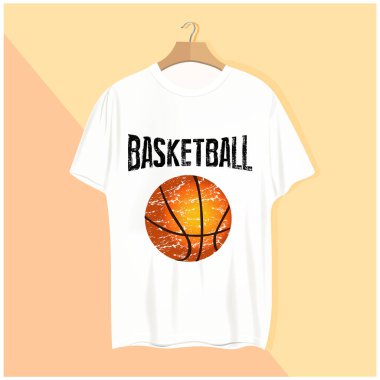 Tişört tasarımı konsepti. Basketbol baskı logosu