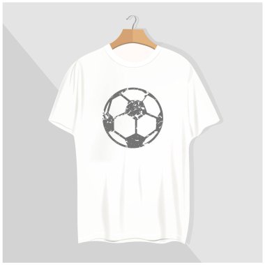Gri bir sırt dekoltesinde futbol tişörtü. Fikrin için model al. Tshirt tasarımı