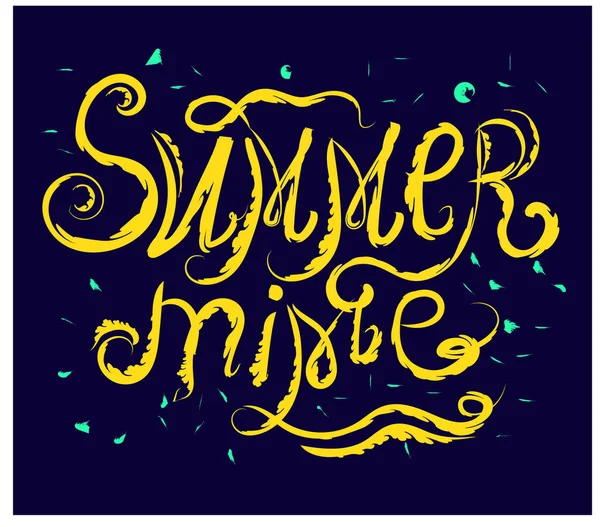 Summer Party Lettering Festive Card — Stock Vector