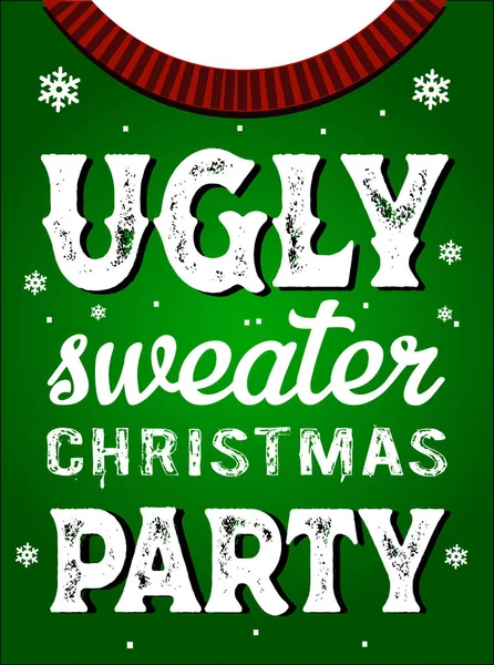 Vector Illustration Sweater Lettering Christmas Ugly Party — Stock Vector