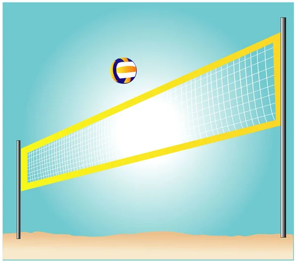 Volleybalnet Het Strand — Stockvector