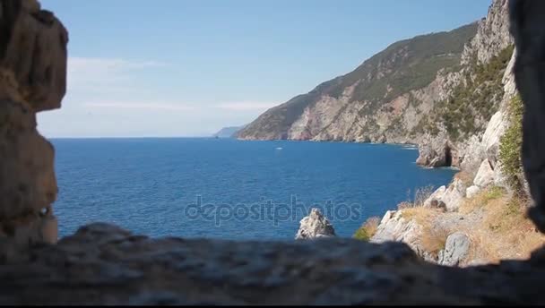 Mar y costa de liguria portovenere, norte italia f — Vídeos de Stock