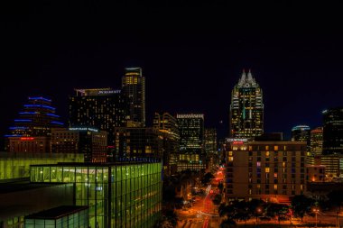 Downtown Austin Cityscape geceleri