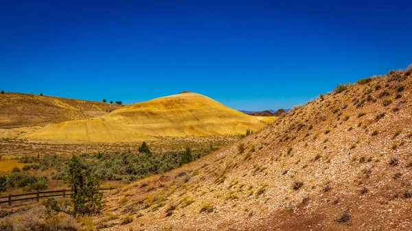 位于俄勒冈州米切尔市的粉刷过的山国家纪念馆 五彩斑斓的图层显示了地质时代 — 图库照片