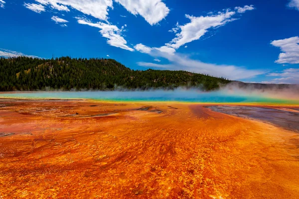 Grand Prismatic Spring Yellowstone National Park Maior Fonte Termal Dos — Fotografia de Stock