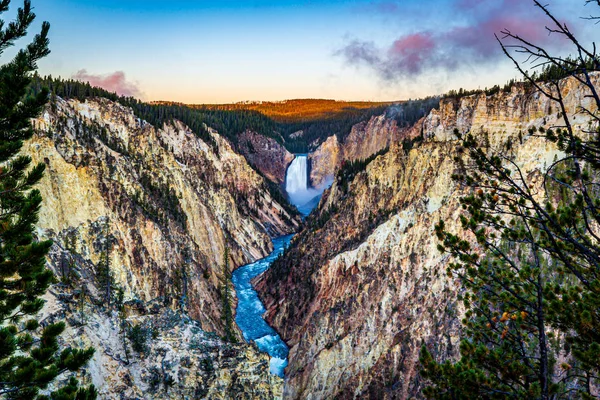 Cataratas Más Bajas Río Yellowstone Vistas Desde Mirador Artístico Gran —  Fotos de Stock