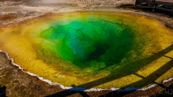 Piscina Glória Manhã Com Cor Distinta Parque Nacional Yellowstone — Fotografia de Stock