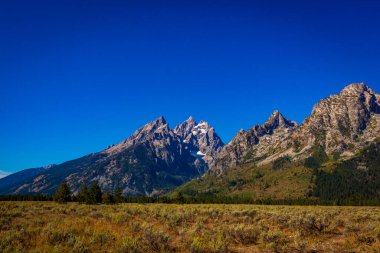 Teton Range viewed from Cathedral Group Turnout, in Grand Teton National Park clipart