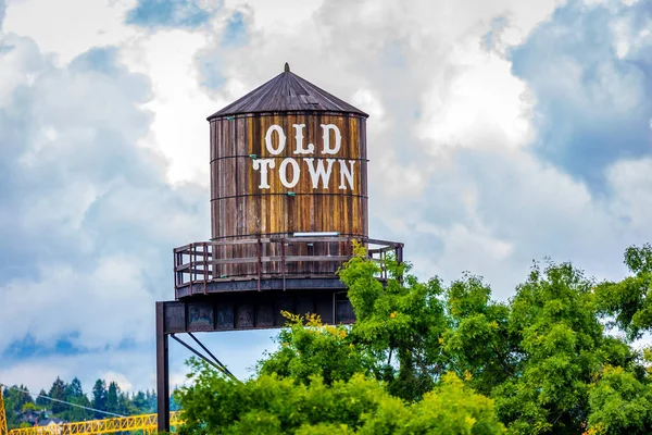 Iconic Old Town Sign Water Tank Downtown Portland Oregon — Stock Photo, Image