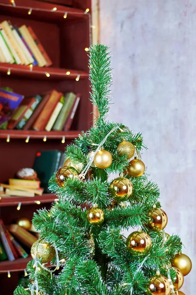 Smart green christmas tree with toys and decorations — Stock Photo, Image