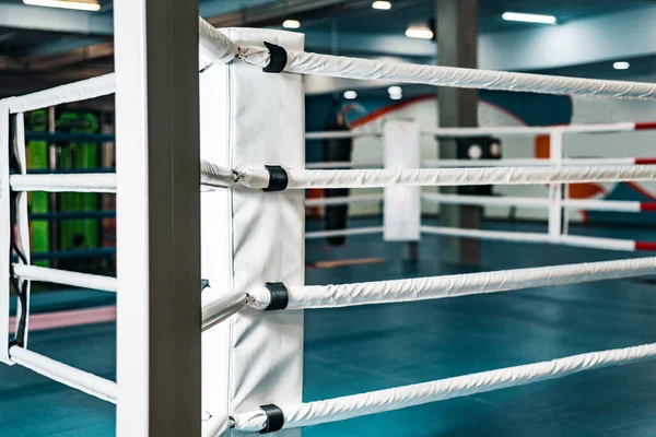 Anel Boxe Vazio Ninguém Está Ginásio — Fotografia de Stock